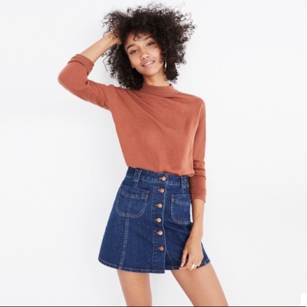 Madewell patch pocket jean skirt